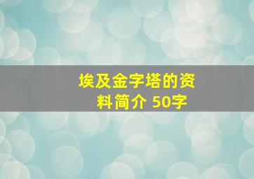 埃及金字塔的资料简介 50字